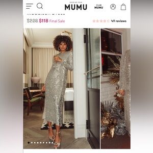 Show Me Your MuMu Maddison Silver Sequin Dress